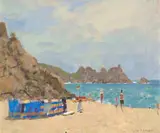 Ken Howard, Porthcurno Morning, oil on canvas laid down on board