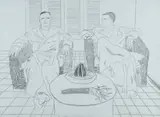 David Hockney, Christopher Isherwood and Don Bachardy (S.A.C. 186), lithograph on paper