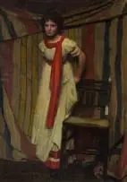 Harrington Mann, Woman in an Interior, oil on board