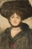 Harrington Mann, Portrait of Mary Studholme, watercolour on artist's board