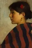 Harrington Mann, Portrait of a Woman in Profile, oil on panel