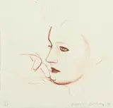 David Hockney, Celia Looks (from A Series of Hand Drawn Lithographs from 1979-80) (M.C.A.T. 247), lithograph printed in sepia on HMP Koller tan paper