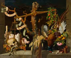 Jean Ransy, Les Biens de ce Monde (The Goods of this World), oil on board