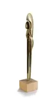 Philippe Jean, Standing Figure, bronze, on a marble base