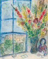 Marc Chagall, La Fenêtre à Paris (The Window in Paris), 1974, gouache, watercolour, wax crayon, pastel and pencil on paper