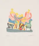 Henry Moore, Two Seated Women (CGM 85), 1967, lithograph in eight colours on Barcham Green paper
