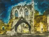 John Piper, Kirkham Priory Gateway (Levinson 406), 1988, colour etching on paper