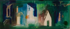 John Piper, Sketch for Tapestry (Witwatersrand University), pencil and gouache on paper