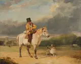 Thomas Woodward, Rider and his Dog, oil on board