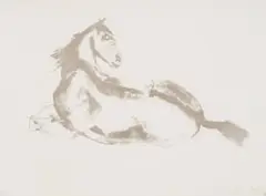 Lying Down Horse (Wiseman 57) by Elisabeth Frink, 1972, lithograph on wove paper, sold Oct 2024