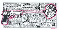 Blcktagg, Weapons of Mass Beauty, mixed media on paper