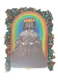 Hannalie Taute, I Will Take my Last Piece of Rainbow, and Seek My Fortune, 2022, pastel, ink, thread and rubber on board