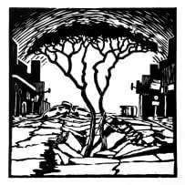 Johan Stegmann, Breestr. Boom, linocut on paper