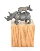 John Moore, Last Stand, cold cast bronze, on a wooden base