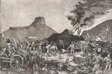 Johan Stegmann, Defeat at Isandlwana, etching on paper