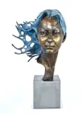 Johan Steyn, Brainwave, 2024, bronze, on stainless steel base