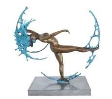 Johan Steyn, Head over Heels, 2024, bronze, on stainless steel base