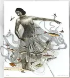 Judy Woodborne, Nymph, paper construction and mixed media on paper laid down on foamcore