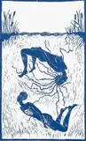 Duality by Lesego Tatiana Ditshego, 2022, linocut on paper, sold Oct 2024