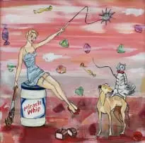 Miss Treat by Martine Margoles, 2024, acrylic on canvas board, sold Oct 2024