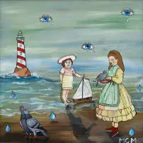 Miss Ribble by Martine Margoles, 2024, acrylic on canvas board, offered Oct 2024