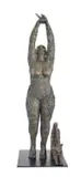 Manuela Holzer, Woman I and Cat I, two, 2023, bronze