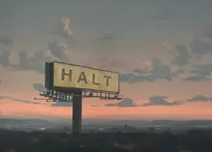 Mj Lourens, Halt, 2024, acrylic on board