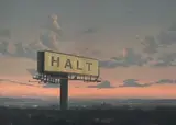 Mj Lourens, Halt, 2024, acrylic on board