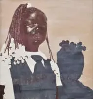 Lulama by Nonceba Thami Dwanya, 2023, gouache and ink on masonite board, offered Oct 2024
