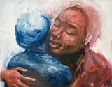 Patrick Seruwu, Memories of Us, 2024, acrylic on canvas