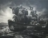 Ship of Fools by Ruan Huisamen, 2023, limited edition print on museum etching, sold Oct 2024