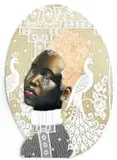 Samantha Maseko, Ngawe Mama II, 2023, oil paint, rose gold dust and lace on brown paper