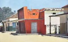 Ydi Coetsee Carstens, Rooi Gebou, Mosambiek, 2024, oil on board