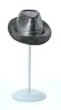 Zach Taljaard, Fragile Little Egos (Trilby), 2023, glazed porcelain with powder-coated stand