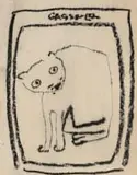Charles Gassner, Cat, charcoal on paper