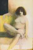 Douglas Portway, Seated Nude, oil on board