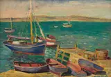 Neville Lewis, Saldanha Bay, oil on wood panel
