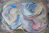 Cecil Higgs, Abstract Composition, oil pastel and watercolour on paper