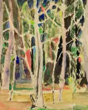Maud Sumner, Through the Trees, watercolour on paper