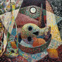 Nicolaas Maritz, Still Life with Skull, oil on board