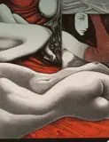 Armando Baldinelli, Composition with Nude Figures, colour lithograph on paper