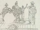 Alexis Preller, Soldiers, pencil on paper