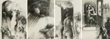 Gregory John Kerr, Dancers in the Street, Dancers in the Street I Carnivalesque; Dancers in the Street II Verso, Numbers and Dancers in the Street III, charcoal on paper