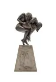 Anton Smit, Embrace, bronze with a brown patina, on a cement base