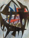 Armando Baldinelli, Angular Abstract with Black and Red