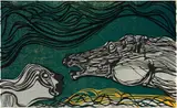 Cecil Skotnes, Woltemade Rescues Two Sailors, colour woodcut