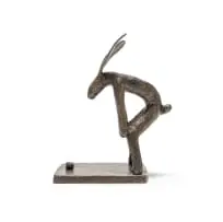 Guy Du Toit, Hare Playing Boulle I, bronze with a brown patina
