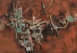Dirk Meerkotter, Forms in Space, mixed media on board