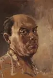 Otto Klar, Self Portrait, oil on board