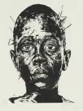 Nelson Makamo, Portrait, lithograph on paper